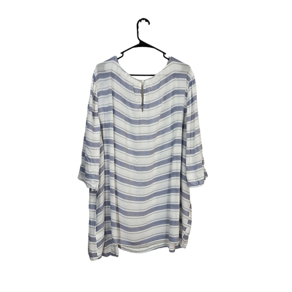 LC Lauren Conrad Women's Striped Scoop Neck Keyhole Back Tunic Top - Picture 4 of 5